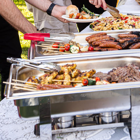 Buffet Setup with Hands - Monkey Business Catering